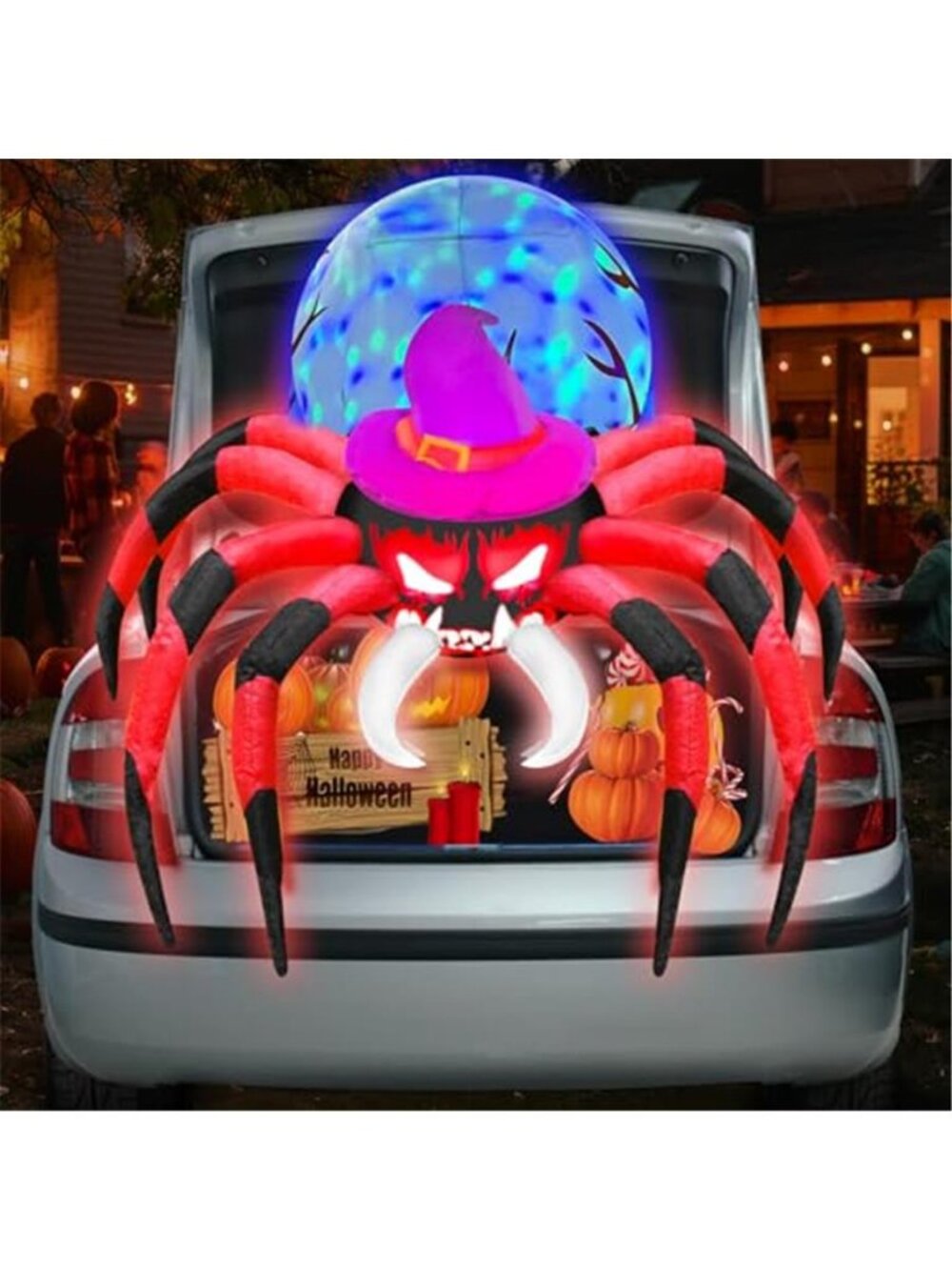4ft Halloween Inflatable Outdoor Decorations Scray Trunk or Treat Car